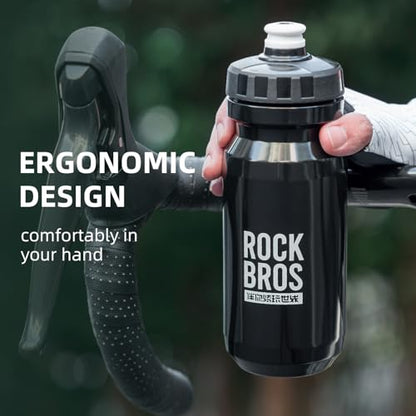 ROCKBROS Bike Water Bottle BPA-Free Squeeze Water Bottle 20 oz - color: White, style: 1 Pack