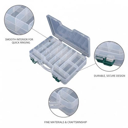 Portable Fishing Tackle Box with Handle, Durable PVC Storage Case for Lures and Hooks, 13 x 3.3 x 1.6 Inches - color: Clear