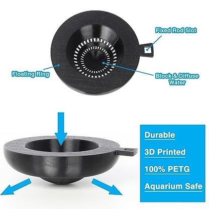 Water Flow Controller for Betta Fish Tank, Water Change Pouring Diffuser for Aquarium, Efficiency Water Filling Accessories (Black)