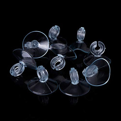 10Pieces Aquariums Suction Cup Diameter 1.2inch Clear Sucker with Clip Fishtanks Pipe Hose Tube Holders Aquariums Suction Cups Decoration