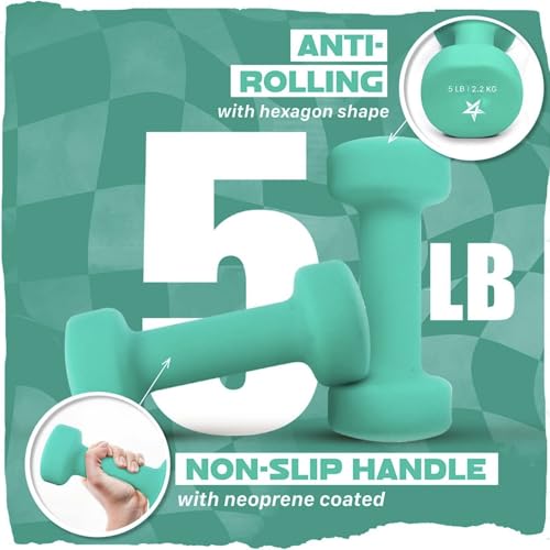 Yes4All Neoprene Dumbbells, Pairs and Sets with Rack for Home Workouts - color: D. Dark Green, style: Pair