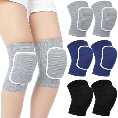 Shihanee 3 Pack Volleyball Knee Pads, Compression Sleeve, Black, Blue, Gray - color: Black, Blue, Gray