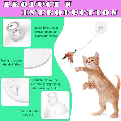 Cat Window Perch Suction Cup - 4 Pack Replacement Clear PVC Sucker Pads for Cat Hammocks, Beds, Perches - Strong & Powerful Large Suction Cups (3.4in/85mm)