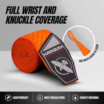 Hayabusa 4.0 Perfect Stretch Boxing Hand Wraps - color: Orange Maze, size: 180"