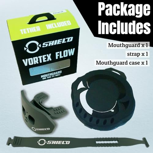 O Shield Core Football Mouth Guard, Detachable Strap - color: Dark Green