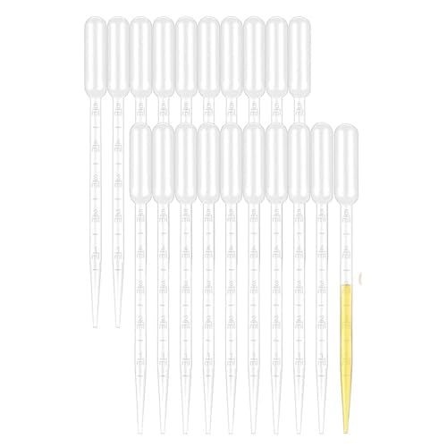 Yesallwas 20Pcs 5ML Pipettes Dropper - Disposable Pipettes Plastic Dropper for Lab Science, Essential Oil, DIY Art