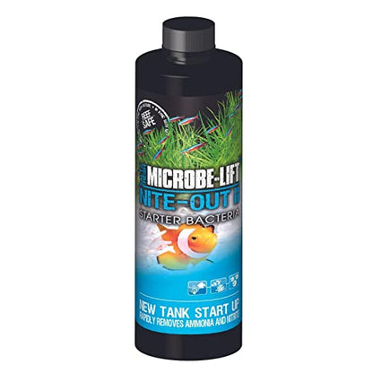 MICROBE-LIFT Nite-Out II Aquarium Bacteria for Start-up, Instantly Cycle Aquariums, Add Fish on Day 1, Rapid Ammonia and Nitrite Reducer for Freshwater & Saltwater Fish Tank, 16 Ounces (NITEH16) - size: 16 Ounces