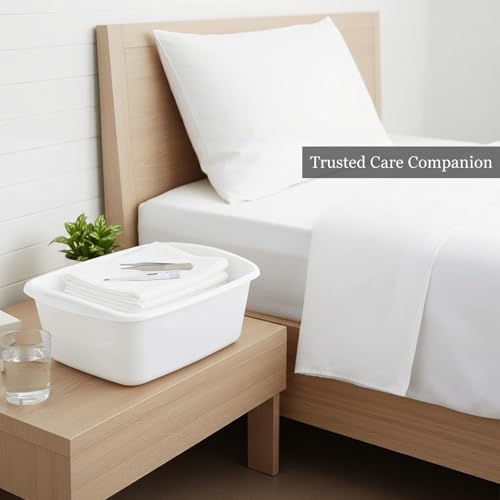 10 Pack White Wash Basins, 7 Quart Rectangular Plastic Tubs for Multipurpose Cleaning & Soaking, 12.99" x 10" x 5" - color: White