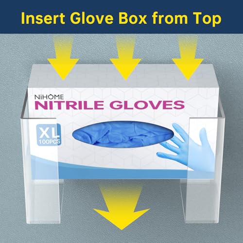 NiHome Clear Acrylic Glove Box Holder Tissue Box Dispenser, Wall Mount - size: 1-tier