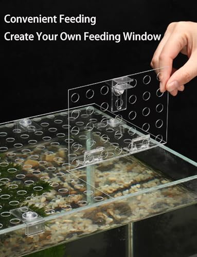 Transparent Fish Tank Lid, DIY Feeding Window，Cuttable Polycarbonate Aquarium Cover, Anti-Jump Fish Tank Top Cover Plate, for Open Aquarium(25X16cm/9.8X6.3in) - size: 25X16cm/9.8X6.3in