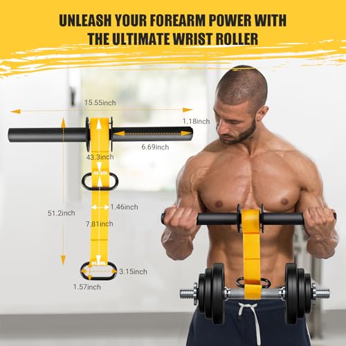 Forearm Strengthener and Wrist Roller, Ultra-Strong Nylon Webbing