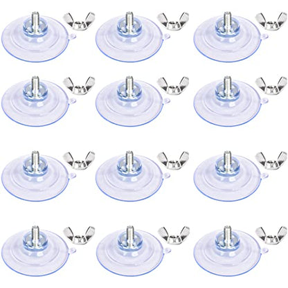 12 Pieces Suction Cup with Screw 1.6 Inches PVC Clear Sucker Pads with M5 Screw Nut, for Shade Cloth Windshield License Plate