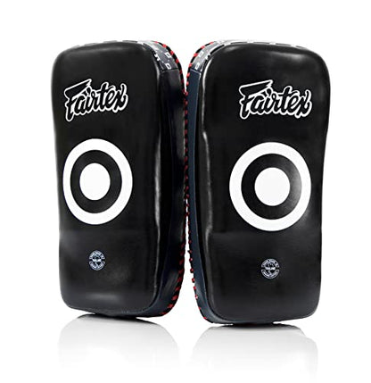 Fairtex Curved Muay Thai Pads, Kickboxing Punching Kicking Striking Shield - color: Black/Blue, size: Standard