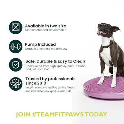 FitPaws® Dog Balance Disc, Exercise Equipment, Rehabilitation + Training, - color: Razzleberry, size: 22"