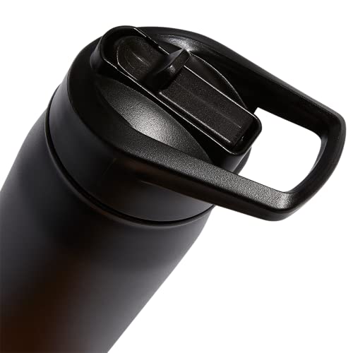adidas Stainless Steel Metal Straw Water Bottle 600 mL - color: Black/Onix Grey, size: 20 Ounces