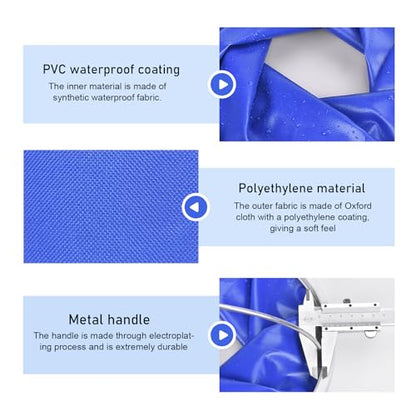 Collapsible Bucket, 11L (2.9 Gallons) Waterproof Oxford Fabric Camping Fishing Bucket, Foldable Portable Pop Up Water Buckets for Household, Outdoor, Car Washing (Blue)