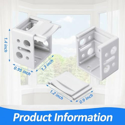 Jetec 2 Pieces 1 Inch Mini Blind Brackets White Plastic Profile Box Mounting Window Blinds Headrail Bracket