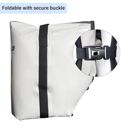 Buffalo Gear Fish Cooler Bag – 37Qt Seamless Insulation Fish Kill Bag, Keeps Ice Cold Up to 36 Hours, Foldable & Waterproof with Rod Attachment Straps & Gear Loops, White - color: White-37QT