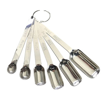 6 Pcs Set Stainless Steel Measuring Spoon (Square spoon)