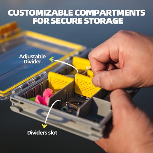 RUNCL 3500 Standard Fishing Tackle Box, Waterproof Floating Lure Storage Box with Adjustable Dividers, Clear Rust-Proof Utility Tray for Terminal Tackle, Hooks and Sinkers - color: 3500 Standard