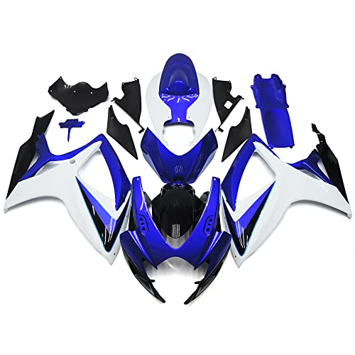 Injection Mold Fairing Kit Fit for Suzuki GSXR600 GSXR750 2006 2007 K6 06 ABS Plastics Bodywork Blue White Body Kits - size: Style 2