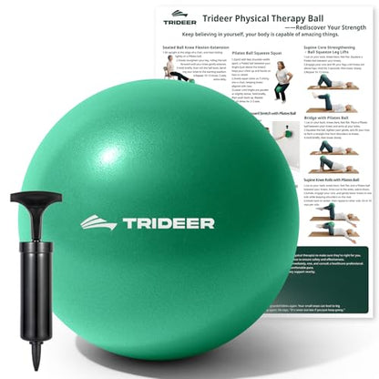 Trideer Exercise Ball for Physical Therapy, 9 Inch Pilates Ball - color: Green (with pump)