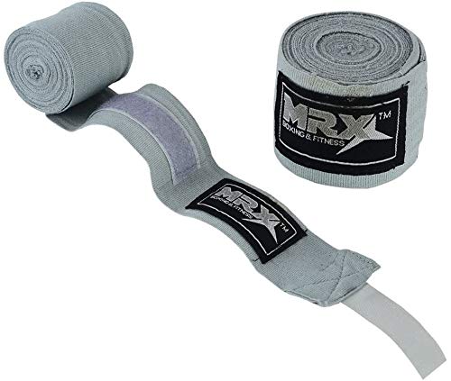 Boxing Hand Wraps 100% Cotton Multi Colors Great for MMA Boxing Muay Thai Kick Boxing Training Wris Support Wraps 180 Inches Length - color: Gray