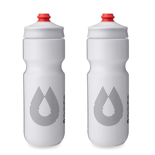 HydraPak Breakaway Surge Lightweight Bike Water Bottle (25oz, White) - color: White, size: 25 Ounces (Pack of 2)