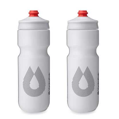 HydraPak Breakaway Surge Lightweight Bike Water Bottle (25oz, White) - color: White, size: 25 Ounces (Pack of 2)