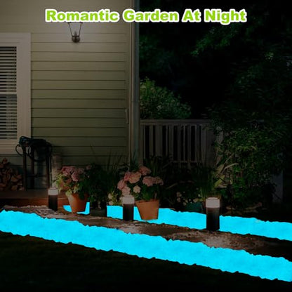 2000pcs 5-8mm White Glow Stones for Outdoors Bulk Outdoor Garden Glow Pebbles Aquarium Luminous Stone for Walkways Driveway Yard Plant Pots - size: 2000, style: White