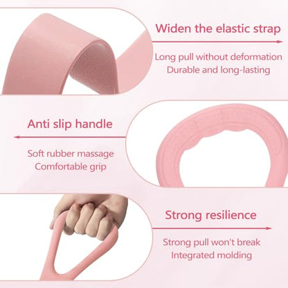 Yitexin Figure 8 Resistance Band, Stretch Bands for Exercise, Stretch Strap for Arm Shoulder Back Chest Stretching, Elastic Rope Stretching Bands - color: Pink
