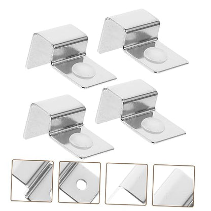 YARNOW Aquarium Clips for Glass Cover 4pcs Stainless Steel Support Bracket Fish Tank Mounting Easy to Clean - size: Size 3