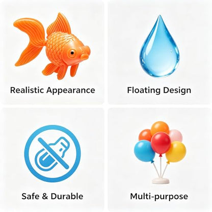 Pieces Fake Goldfish Plastic Floating Artificial Aquarium Fish Realistic Moving Orange Goldfish Ornament Decorations for Aquarium Tank