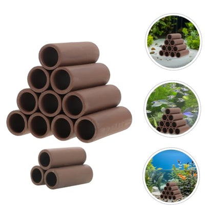2Pcs Pottery Shrimp Breeding Shelter Durable Aquarium Hiding Place Optimal Shrimp Habitat Decor Easy Install Spawning Tube for Fish Tank