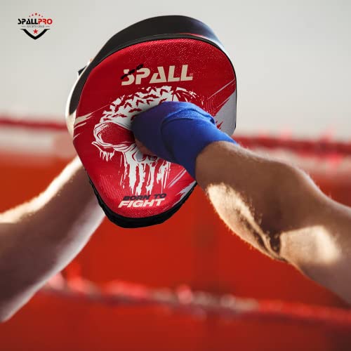 Spall Pro Focus Pad Born to Fight Kickboxing Training Punch MMA Boxing Mitts - color: red