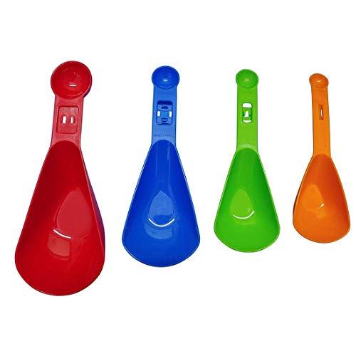 PUTHAK-Unequetrend Good Grip Plastic Measuring Cups,Spoons and Scoops 3 in 1 Measuring Cup Set (240 ml, 120 ml, 80 ml, 60 ml)