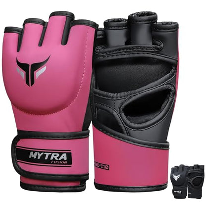 Mytra Fusion MMA Gloves Womens Sparring Gloves for Kickboxing Muay Thai Training Cage Fighting and Mixed Martial Arts Grappling Gloves