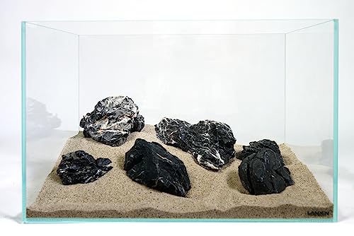 Dark SEIRYU Stones Natural Rocks(17lbs, 3~11 inches,7-8pcs) for Aquarium, Paludarium, Terrariums, Landscaping Rocks, Decorative Aquarium Rocks - size: 08 Dark Seiryu Stones(3-11inch,17lbs)