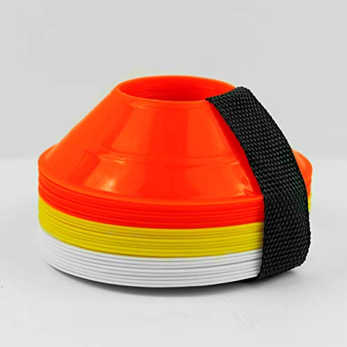 Soccer Innovations Mini Pocket Cones (Set of 24) Agility Training Soccer Cones with Strap for Any Drill Training, Football, Kids, Sports, Field Disc Cones Markers