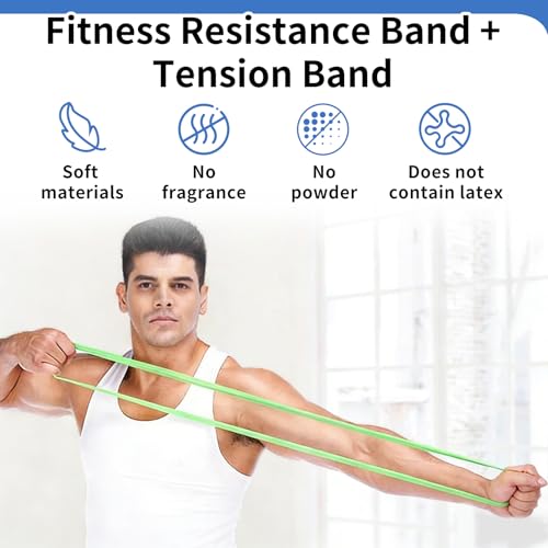 Resistance Bands for Working Out, 5 Pack Resistance Bands & 1 Pcs Elastic Pilates Flexband for Physical Therapy, Stretch Exercise Loop Bands for Yoga, Booty & Legs Strength Training