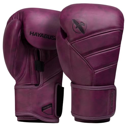 Hayabusa T3 LX Leather Boxing Gloves - color: Wine, size: 12oz