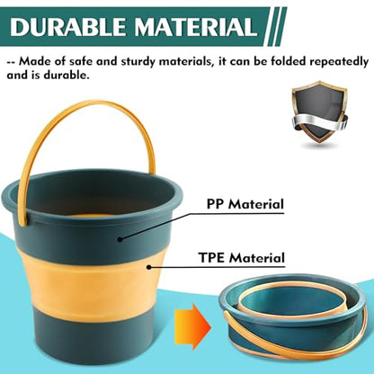 Collapsible Bucket 4.5 Gallon/17L Large Plastic Household Cleaning Mop Buckets Foldable Water Bucket for Car Wash Fishing Camping Beach (Blue)