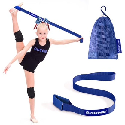 Cheer Stretching Strap for Flexibility Training and Stunt Practice | Durable Stretch Band to Improve Flexibility and Range of Motion, Essential Accessory for Cheerleaders - color: Navy