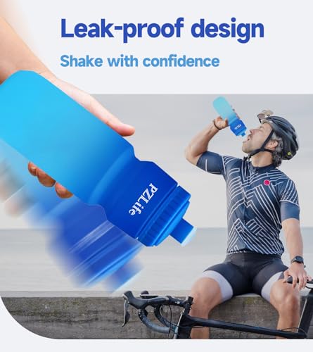 24oz Bike Squeeze Water Bottle, BPA Free Cycling Water Bottle, Leakproof | with Capacity Scale w/Pull Top Lid, Reusable Sport Water Bottle, for Bicycle, Gym,Running 4Pack - color: z--4PCS
