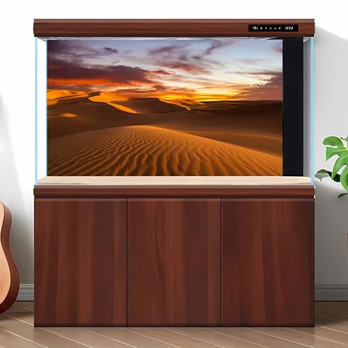 Sunset Desert Reptile Habitat Background Arid Landscape of The Sahara Desert Terrarium Background Sunset Over The Sand Dunes Aquarium Background Sunset Desert Tank Decor 24x12in