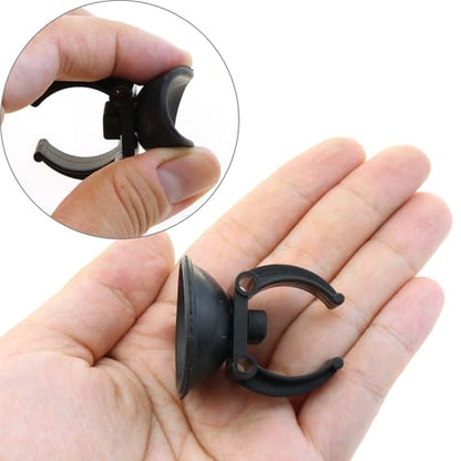 12 Aquarium Heater Suction Cups with 0.95 Inch Clip Black Standard Heater Rod Holder Fish Tank Clip (Not for Airline Tubing), Suction Base 1.3 Inch