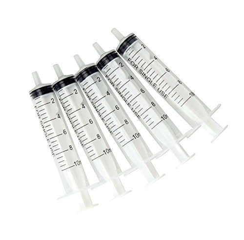 Karlling 10ml Plastic Syringe without Needle, 5 Pack – for Liquid Measuring, Pet Oral Dosing, Resin & Epoxy Crafts, Jello Shots, Precise 0.5ml Markings - style: *10ML(5 Pack)