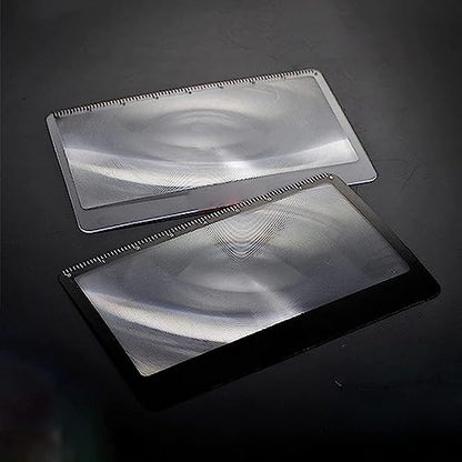 Credit Card Size 3X Magnifiers, Each Magnifier for Use as Magnifying Glass, Reading has 3X Fresnel Lens, Pocket Magnifier, Reading Magnifier for Menus or can use as Accessory for ID Badge Holders
