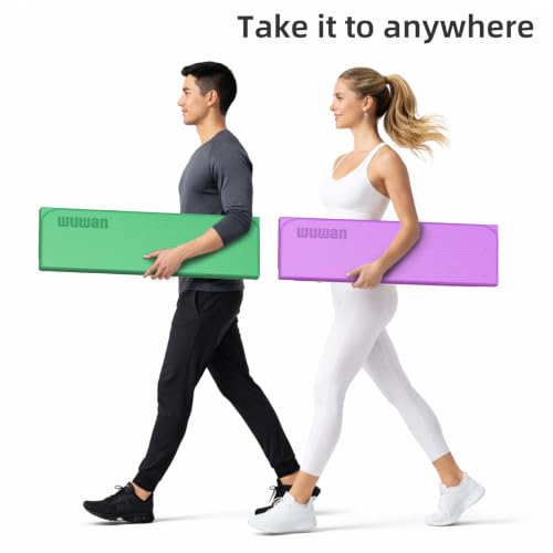 Yoga Mat Thick 10mm, Foldable Yoga Mat 75 x 26 x 0.4 Inches - color: Blue