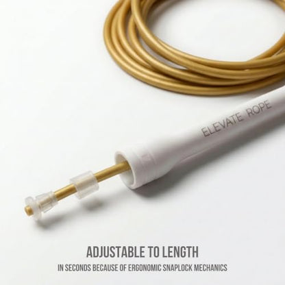 Elevate Rope Jump Rope for Men & Women, 5mm PVC Cable, 10 ft Adjustable - color: Gold